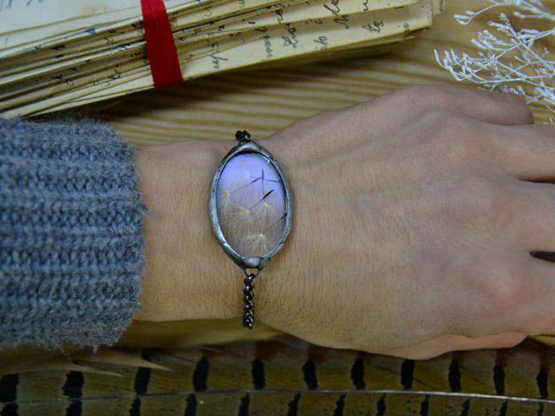 ulotna bransoletka z dmuchawcami (oprawa w kolorze ciemnego srebra)